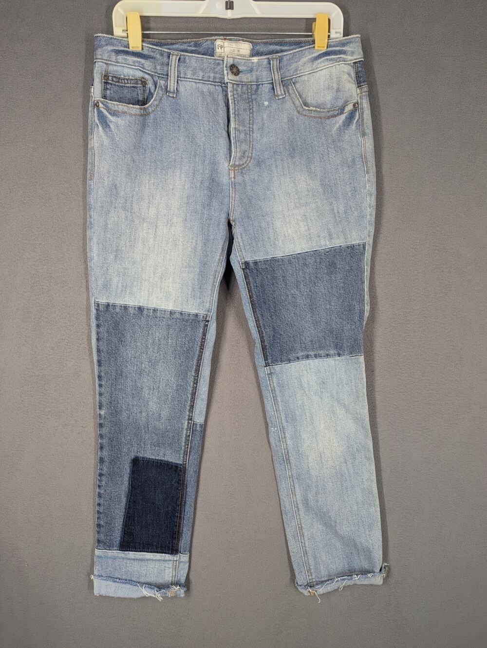 Free People Skinny Jeans Womens Size 30 Blue Patchwork